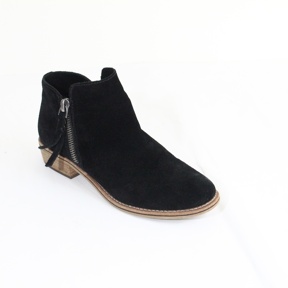 Dolce Vita Black Booties sz 10 Women Suede Ankle Boots Casual Shoe block heel